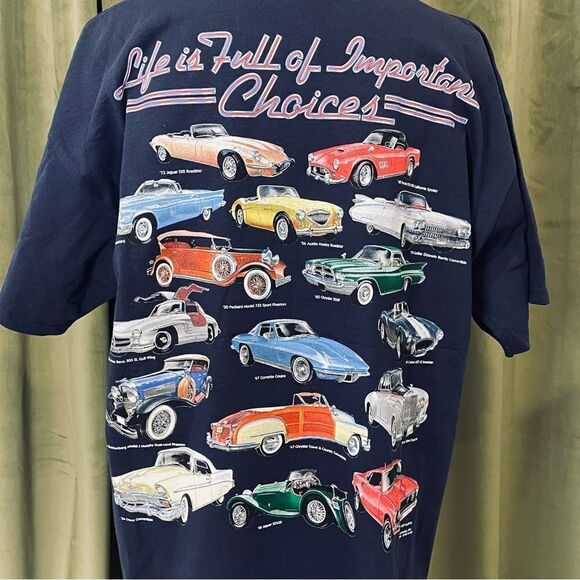 Classic Car "Life Is Full Of Impossible Choices" Black Shirt Size Large - Picture 1 of 13